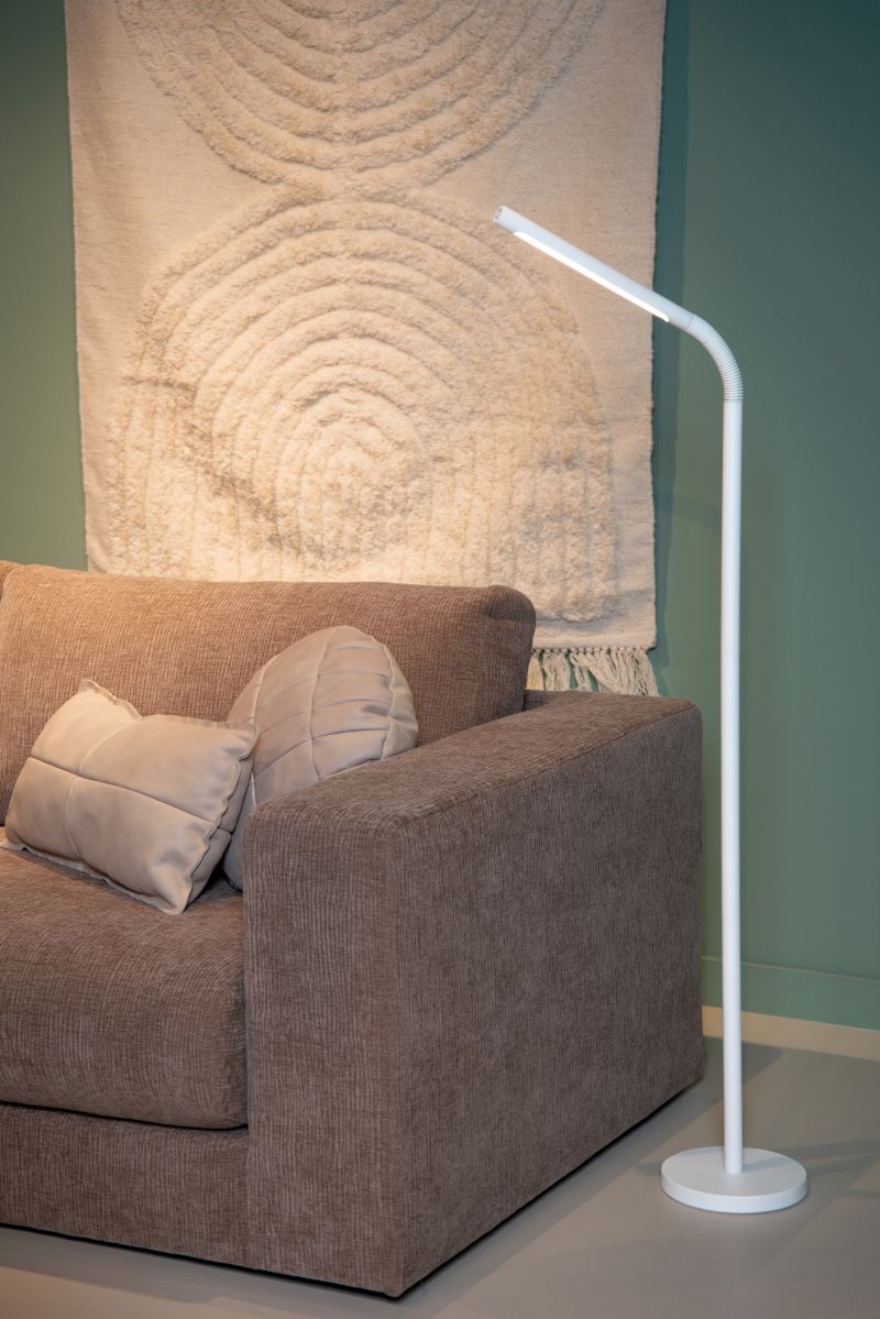 Lucide GILLY - Dobíjacia stojaca lampa na čítanie - Batéria - LED Dim. - 1x3W 2700K - Biela